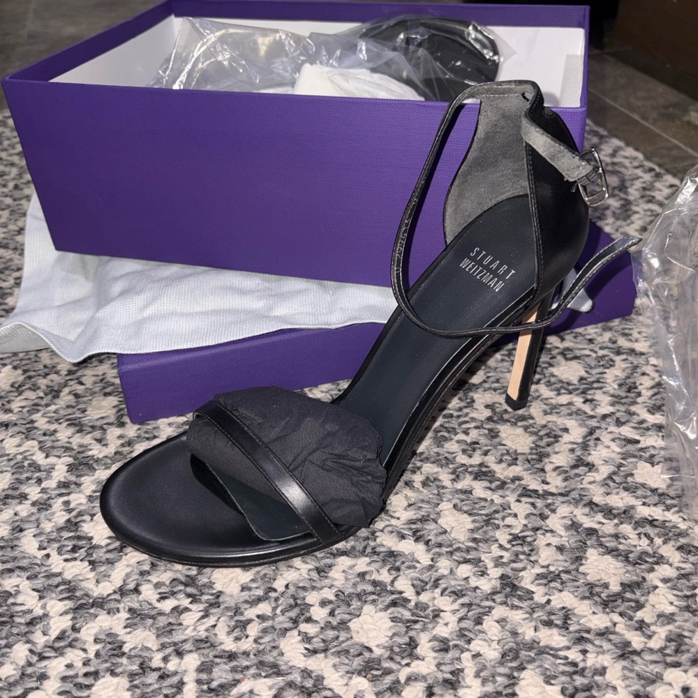 Stuart Weitzman Black Strappy Heels